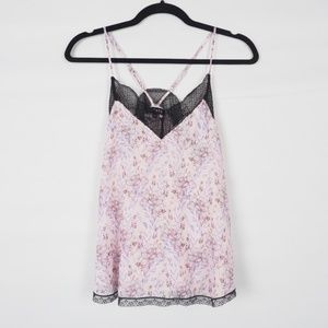 1.State Lace Trim Racerback Cami Purple Black XS